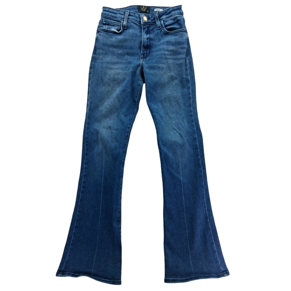 L.T.J Denim Bella High Rise Flare Jeans Womens 24 X 30 Blue Medium Wash Denim